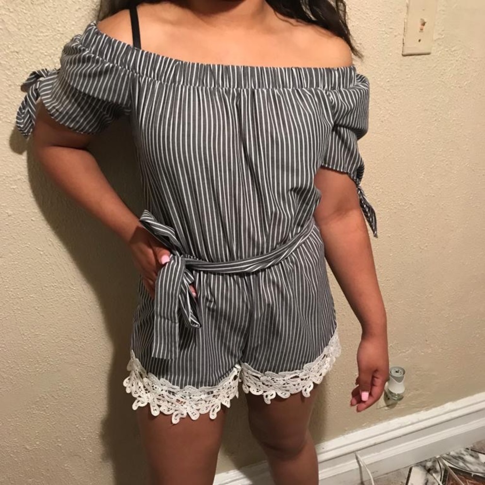 Romper with white lace